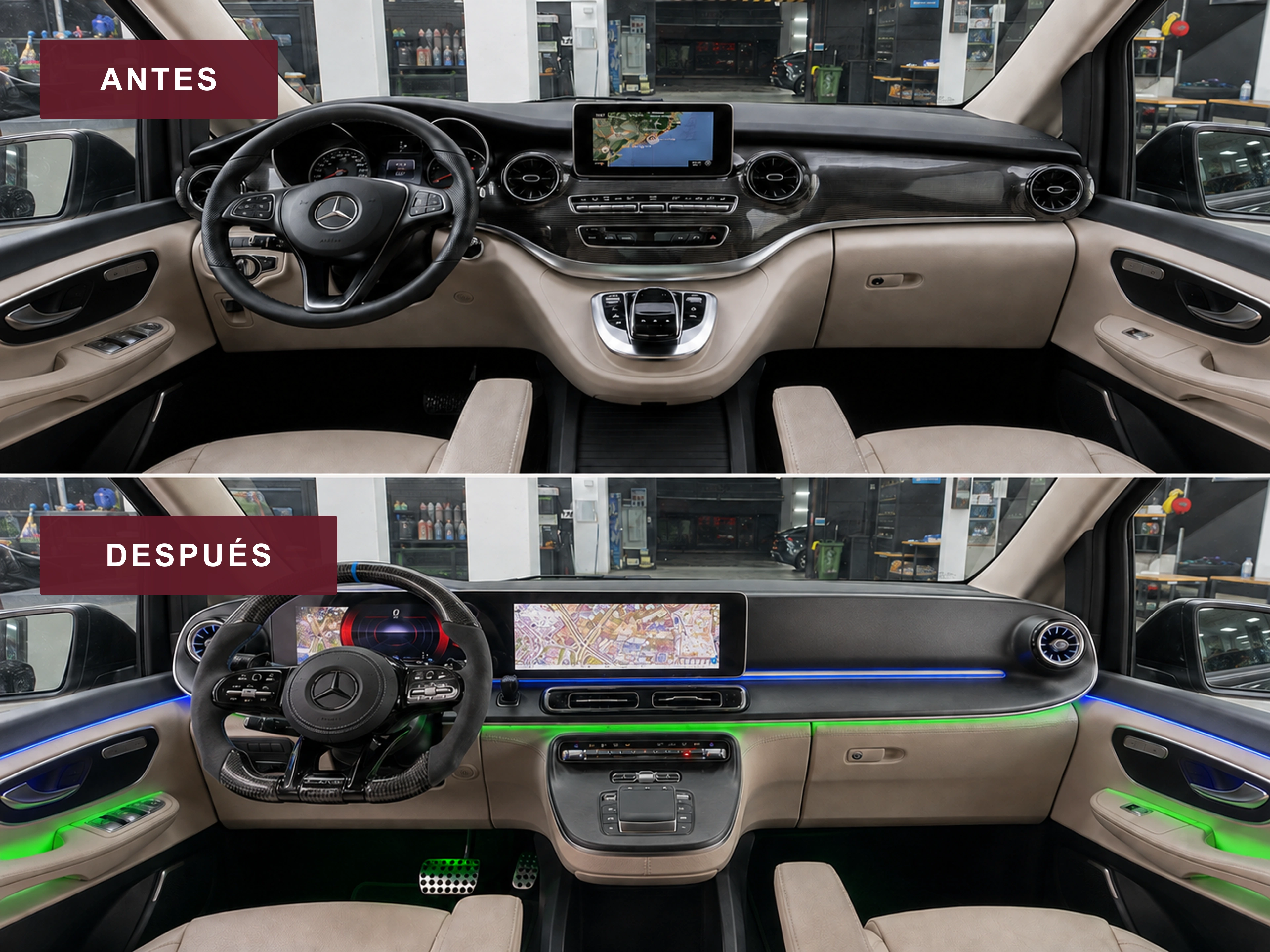 Upgrade Salpicadero Estilo 2025 Mercedes-Benz Clase V